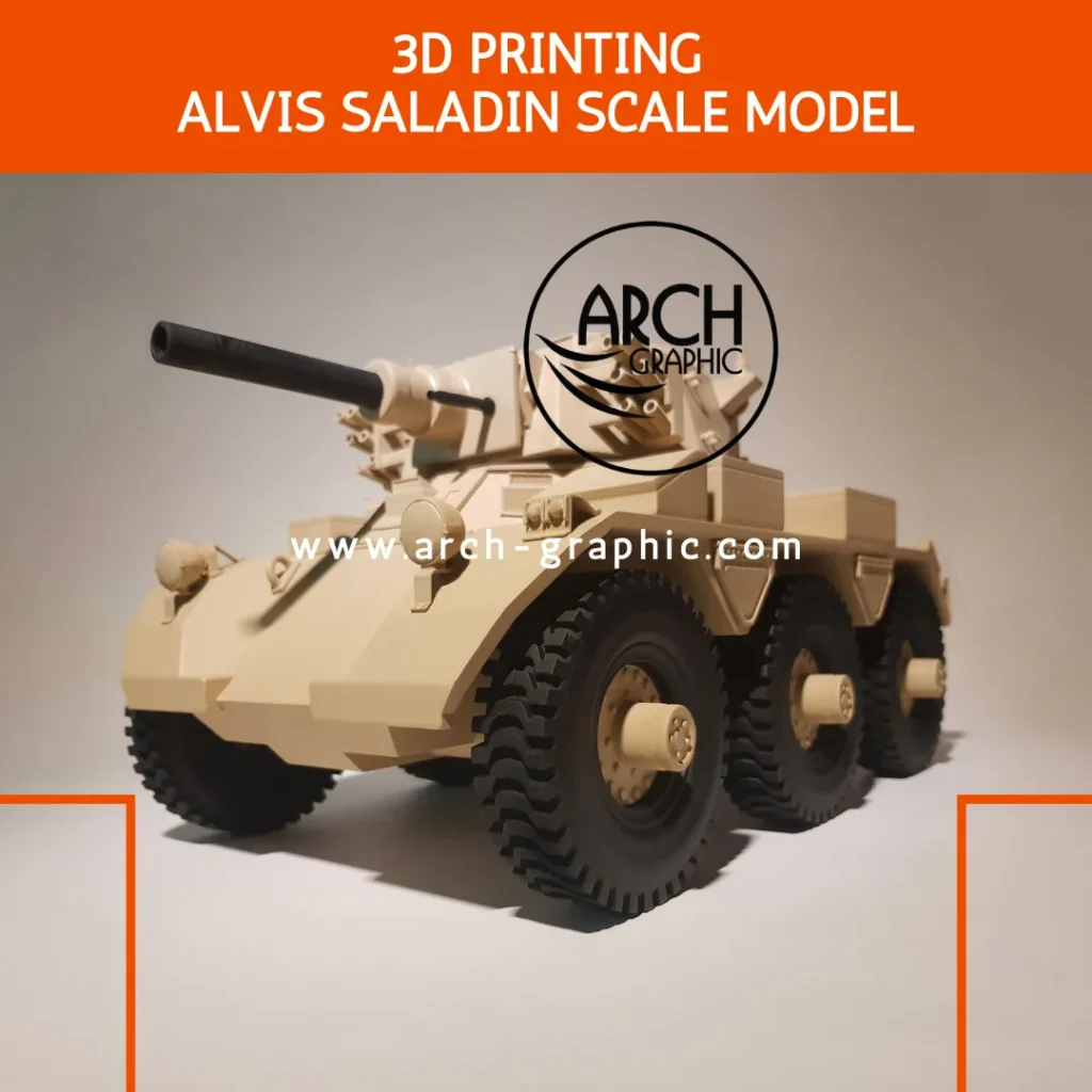 3D Printing Alvis Saladin Scale Model