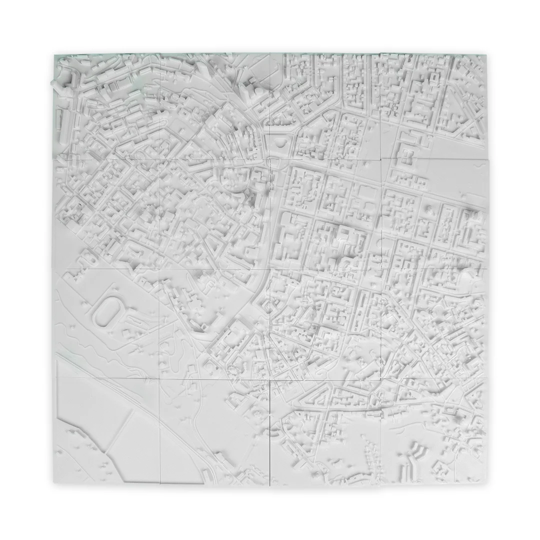 Full overhead view of a Kyiv city relief map.