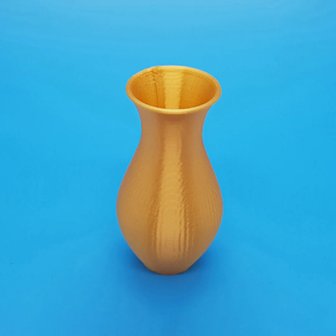 Desert Vase showing its open rim and 3D printed surface.