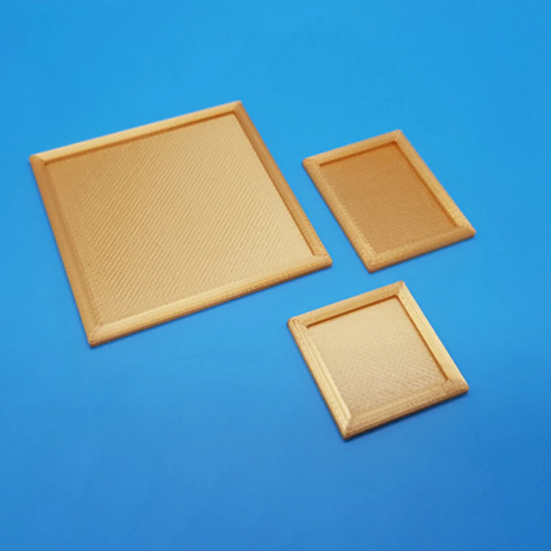 Three miniature wall picture frames in different sizes for a 1:20 interior model.