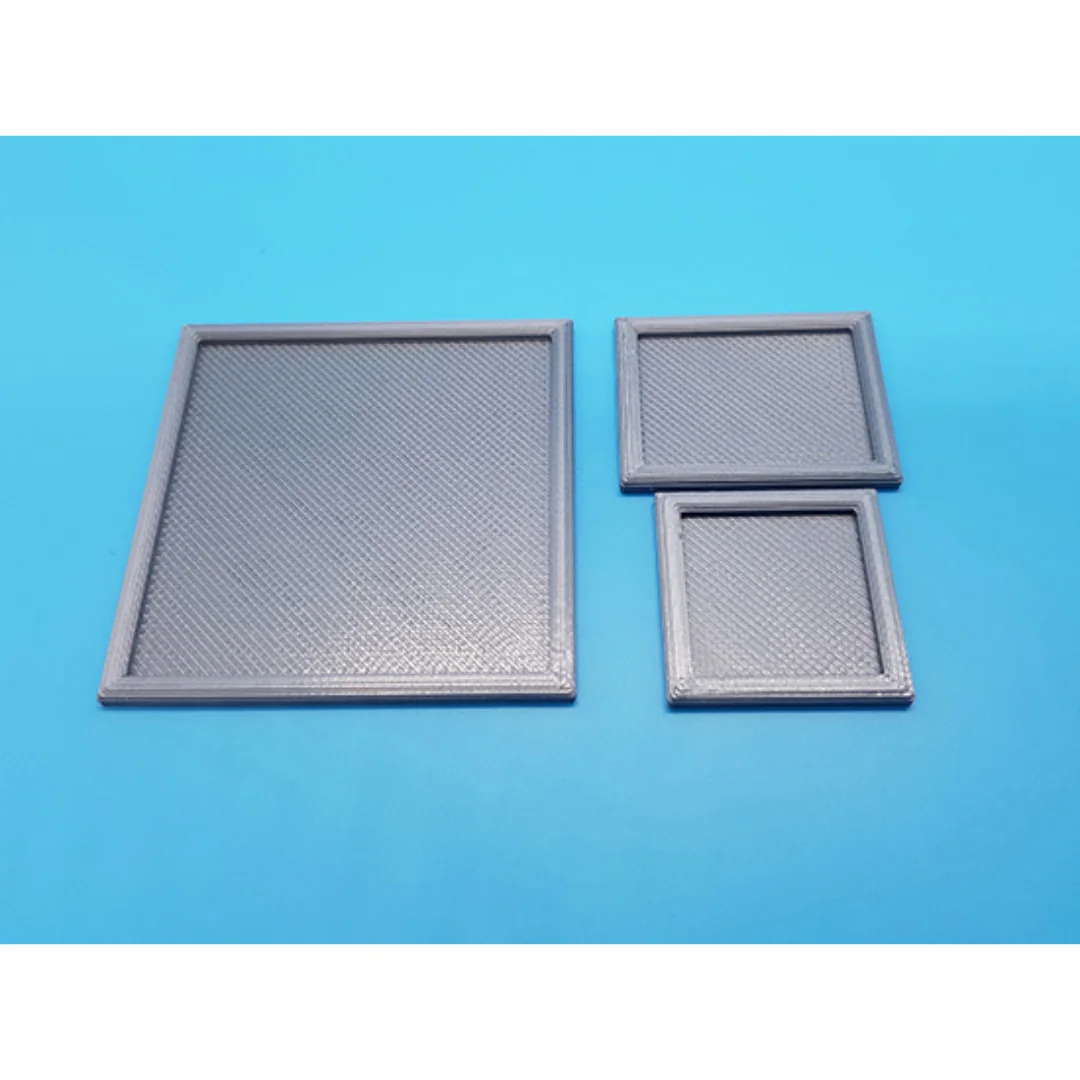 Three miniature wall picture frames in different sizes for a 1:20 interior model.