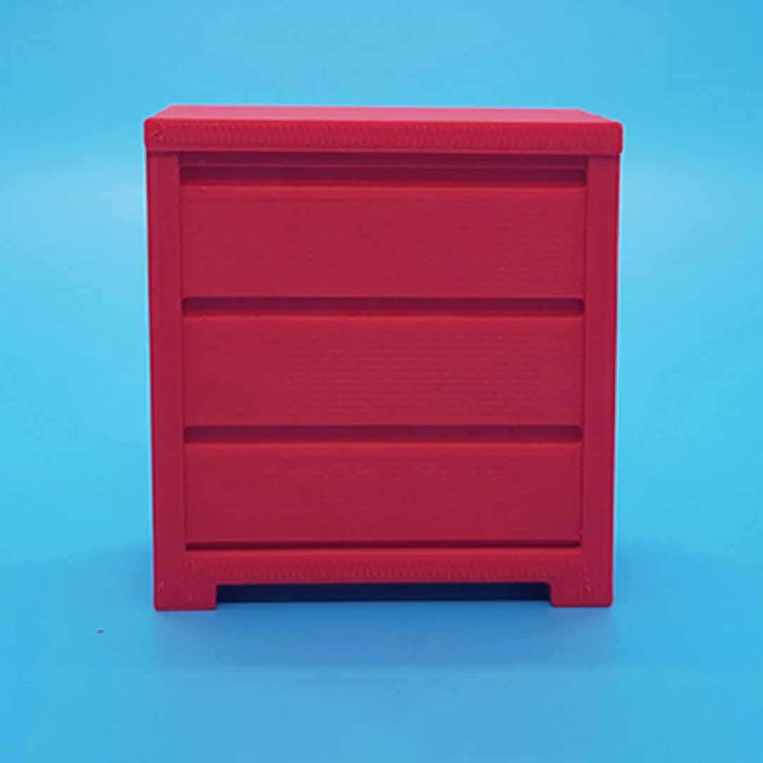 Front view of the Elegant-6 miniature cabinet at 1:20 scale, showing its panelled front and frame.