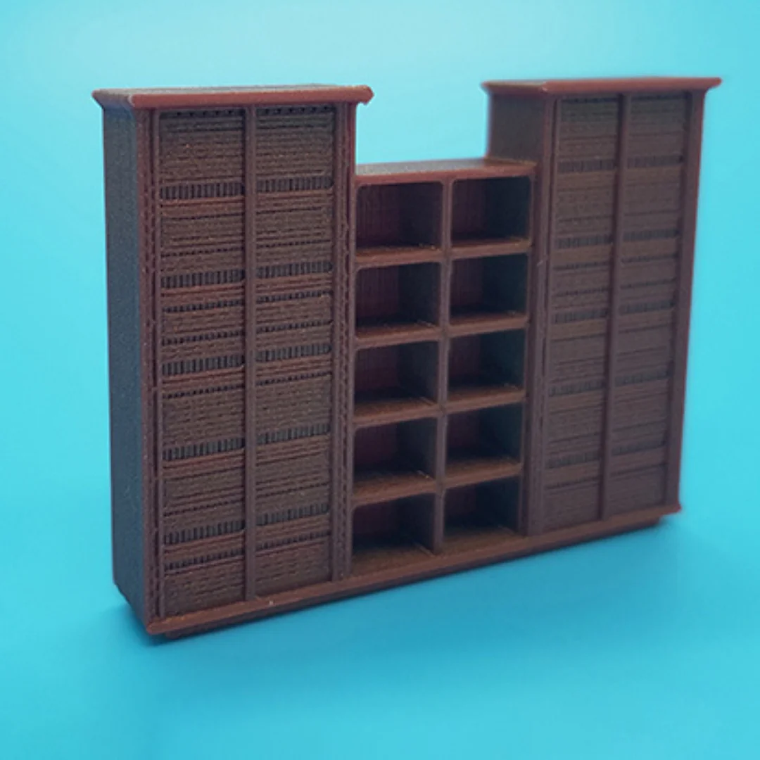 Jullia Medium Cabinet miniature model showing its shelving and cabinet design at 1:50 scale.