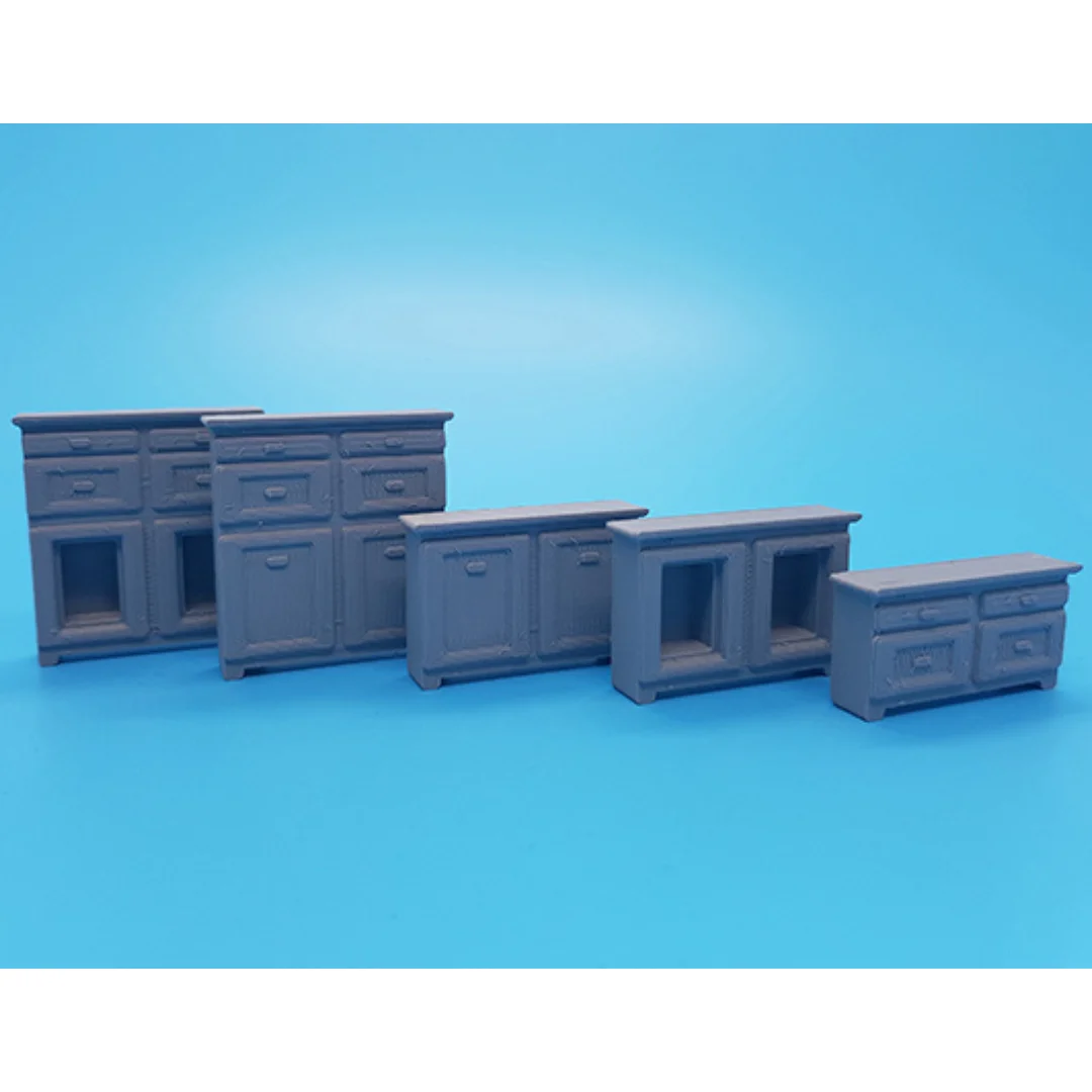 King Cabinets miniature models displayed together at 1:50 scale.