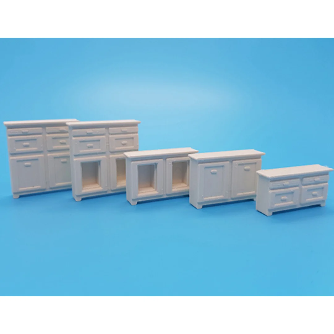 King Cabinets miniature models displayed together at 1:50 scale.