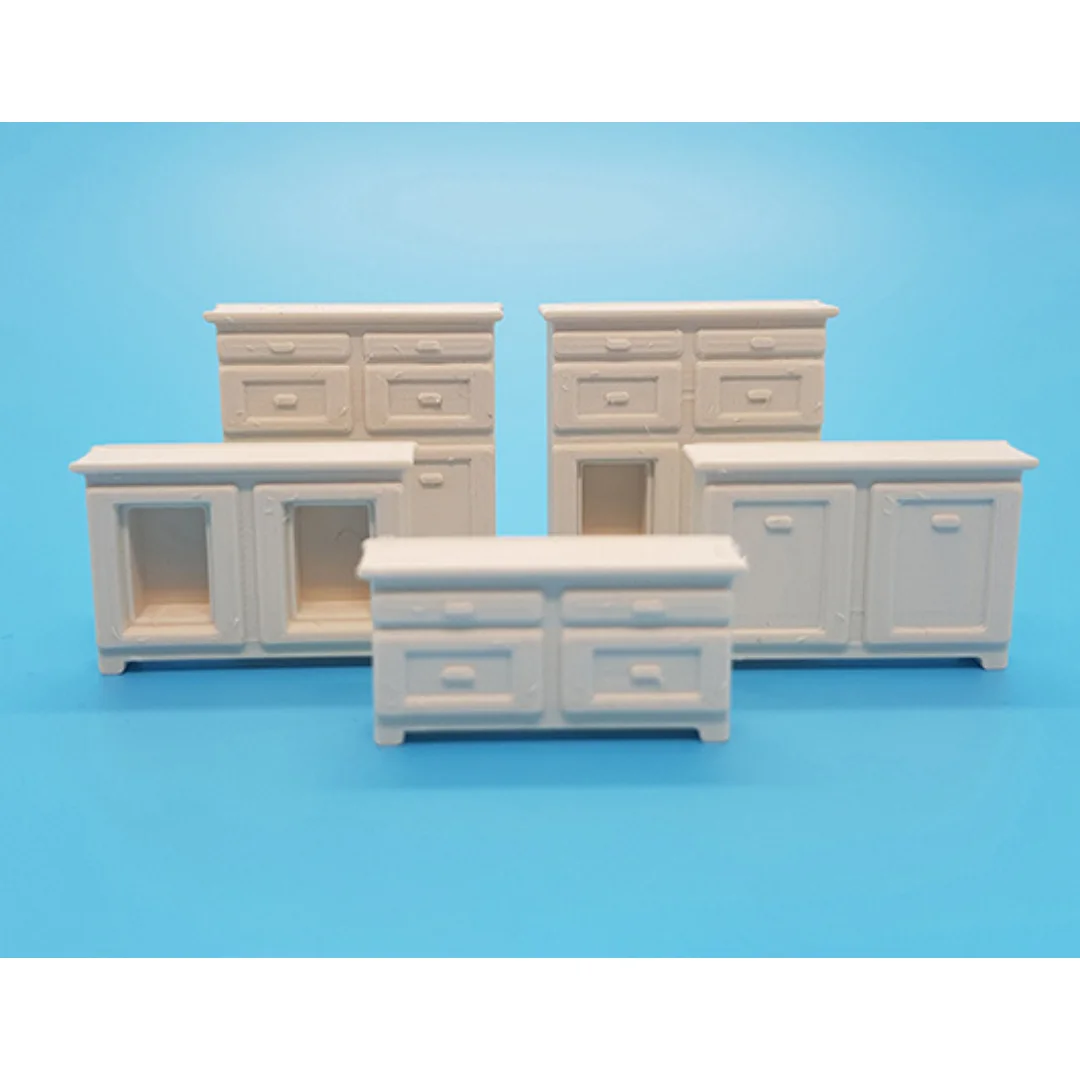 King Cabinets miniature models displayed together at 1:50 scale.