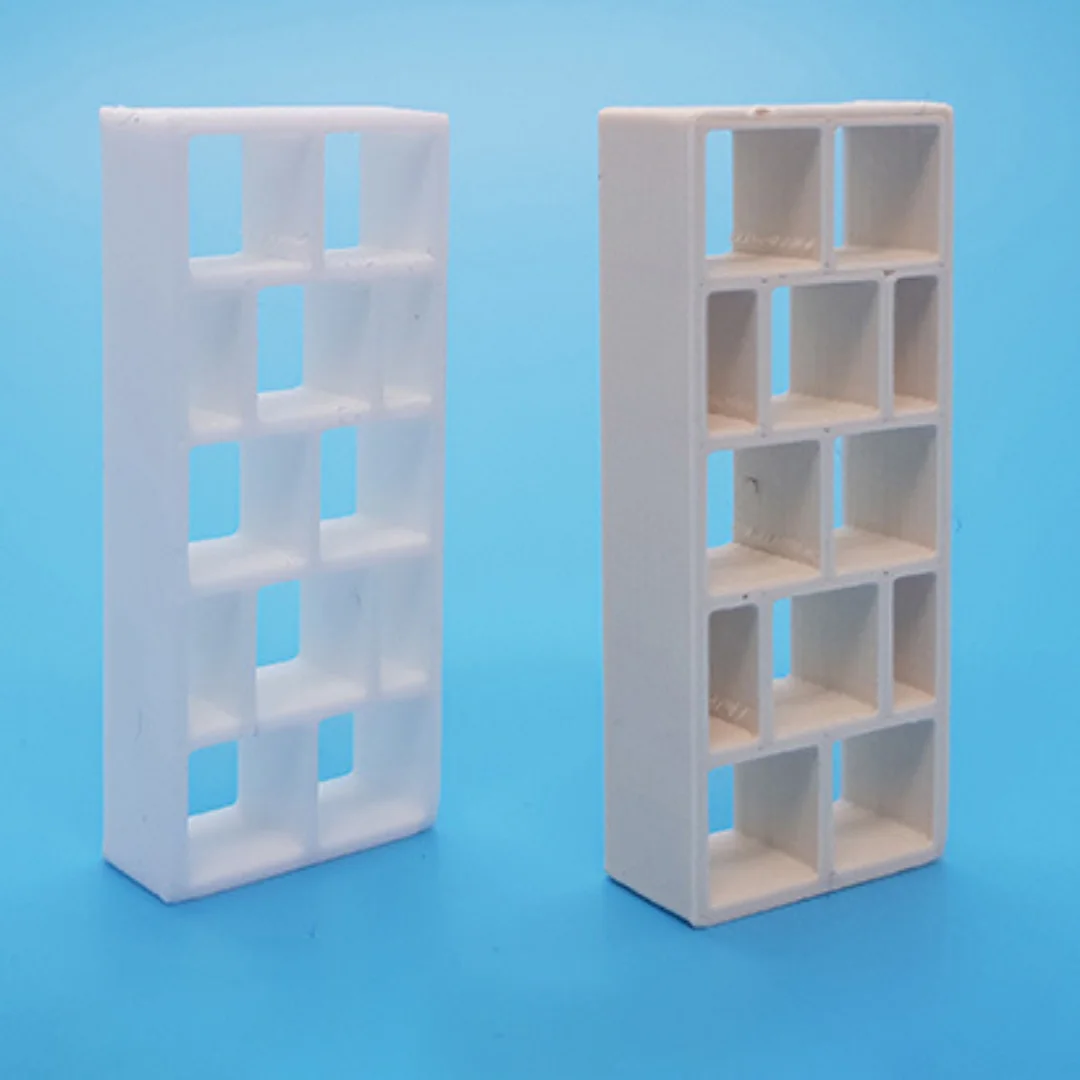 Complex Shelves miniature models displayed together at 1:50 scale.
