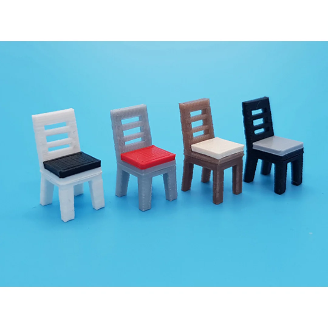 Ladderback Chair miniature models displayed together at 1:50 scale.