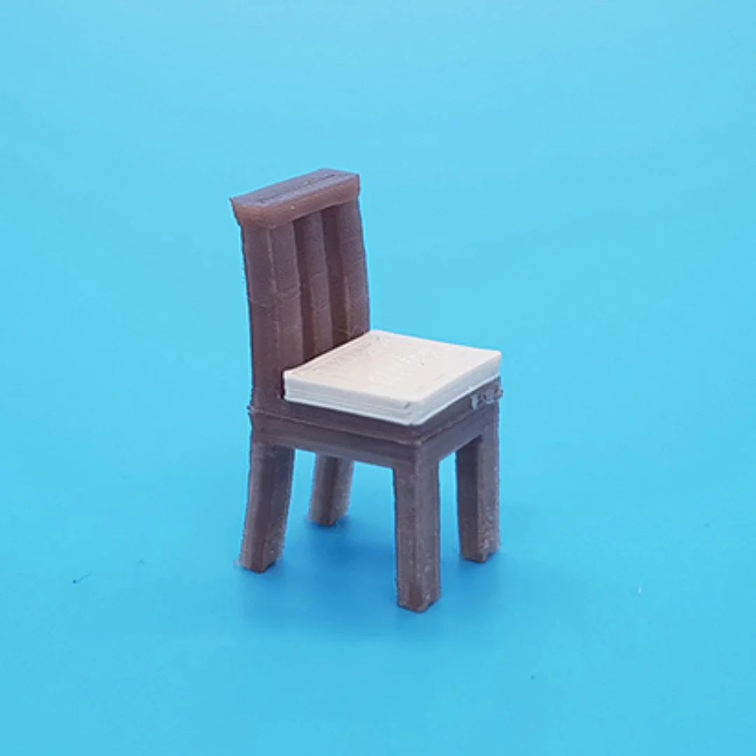 Vertical Ladderback Chair miniature model at 1:50 scale.