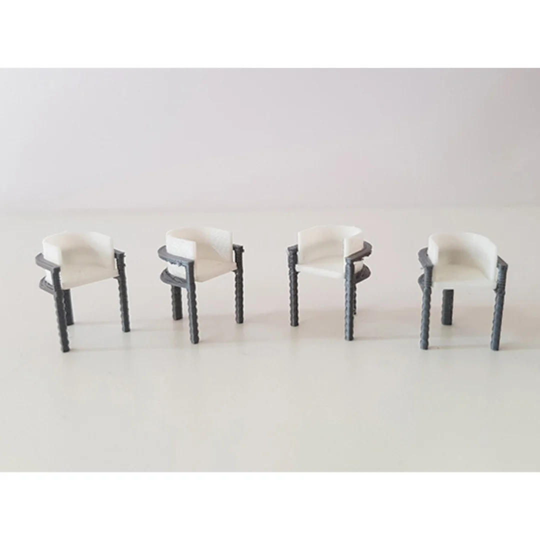 Reception Chair miniature models displayed together at 1:50 scale.