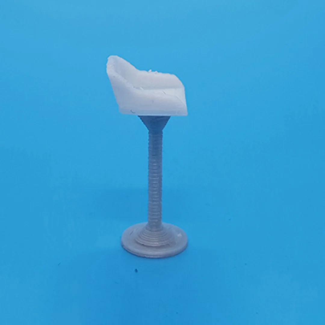 Modern Square Stool miniature model viewed from the side at 1:50 scale.