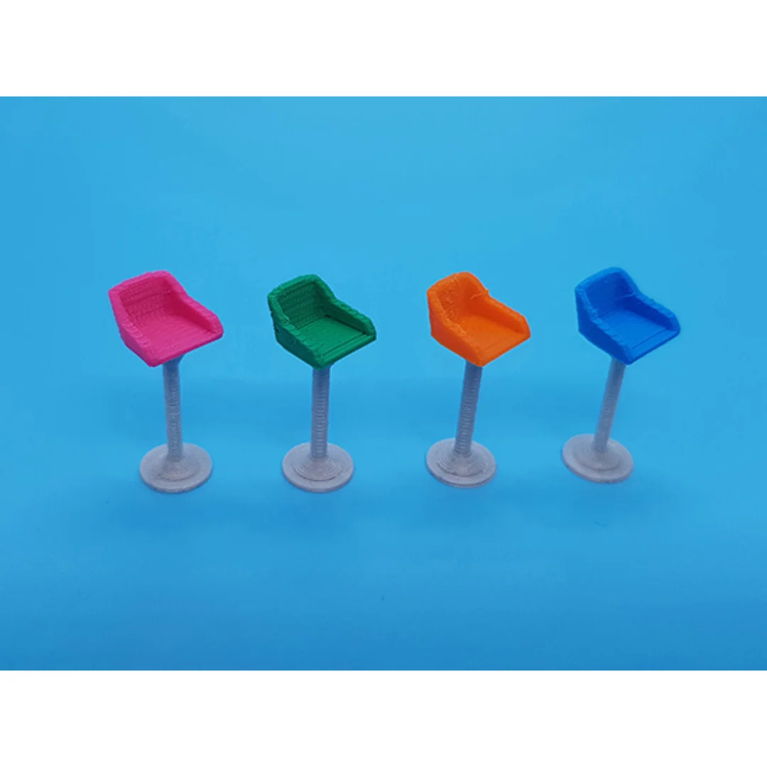 Modern Square Stool miniature models displayed together at 1:50 scale.