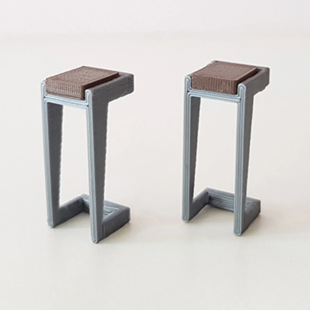 Cantilever Modern Stool miniature models displayed together at 1:50 scale.