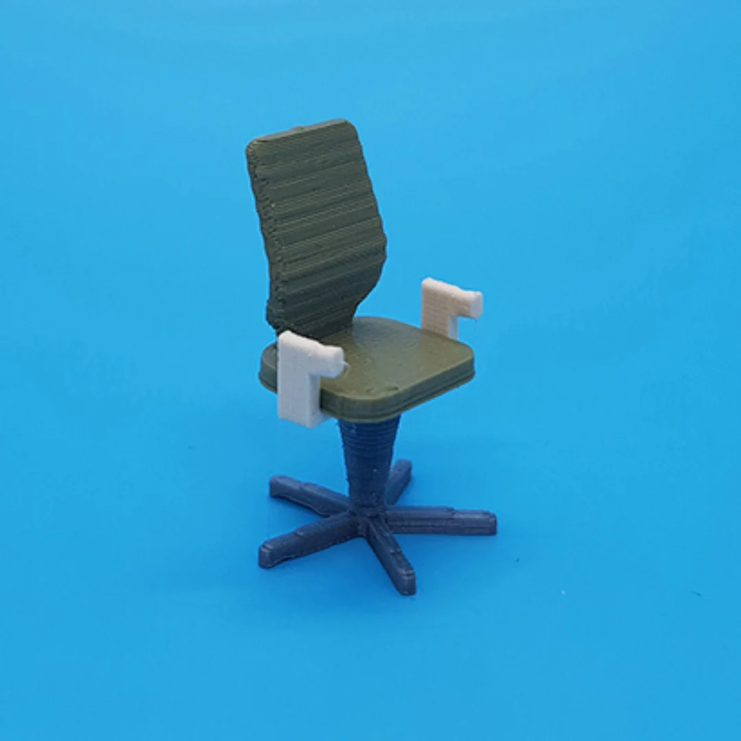 Computer Ribbed Back Chair miniature model at 1:50 scale.