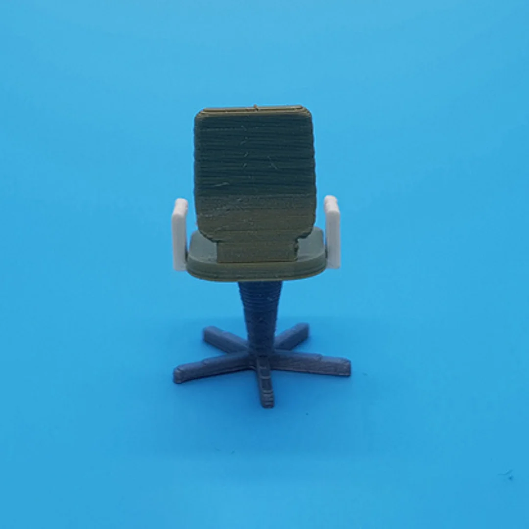 Computer Ribbed Back Chair miniature model at 1:50 scale.