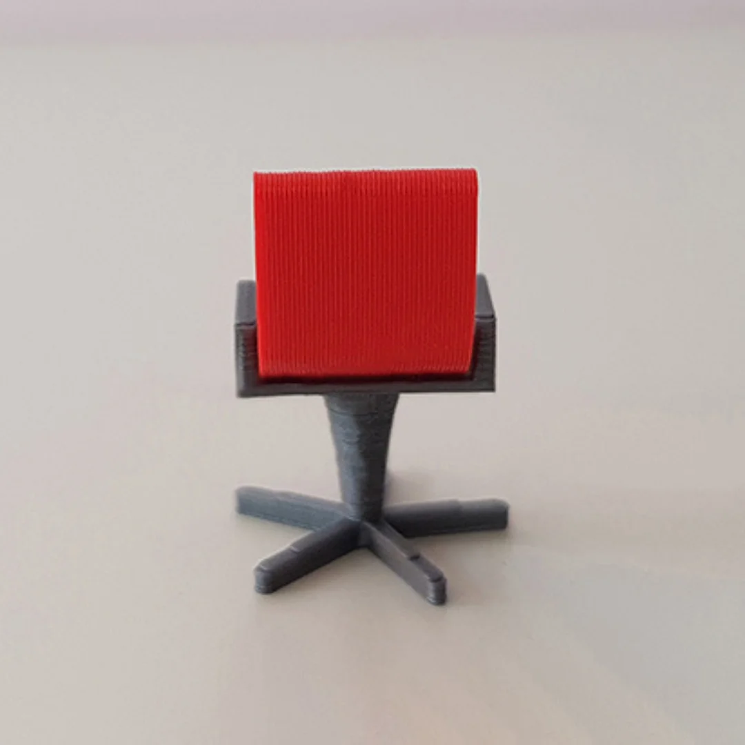 Big and Tall Chair miniature model viewed from the back at 1:50 scale.