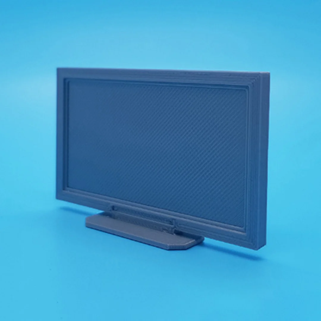 Flat TV-1 miniature model at 1:20 scale.