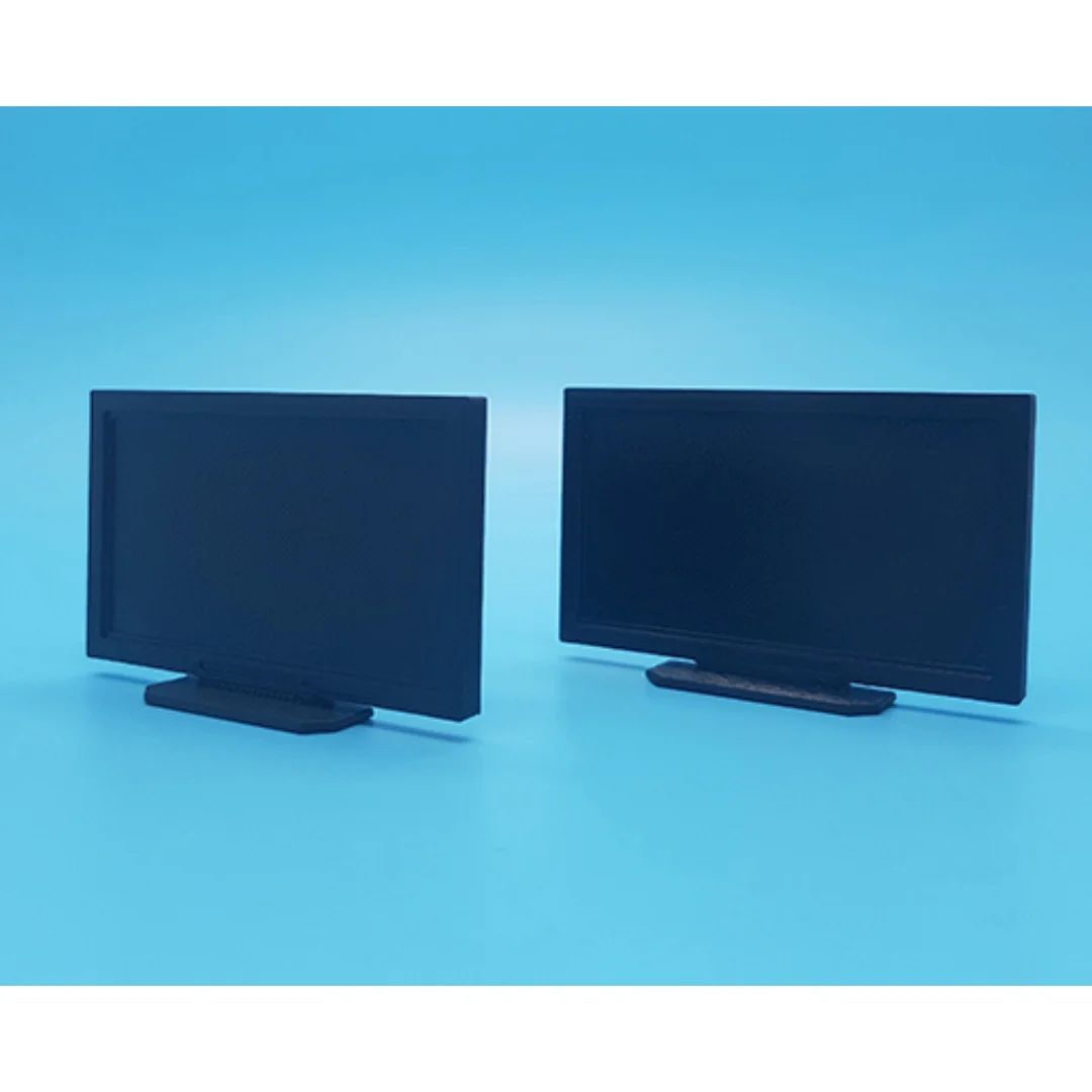 Flat TV-1 miniature models displayed together at 1:20 scale.