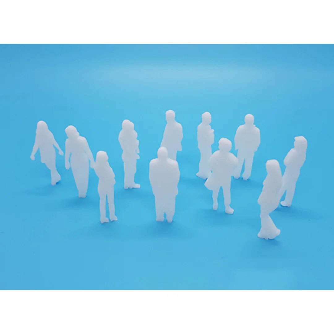 Weekend-2 miniature human silhouette figures displayed together for architectural models at 1:50 scale.