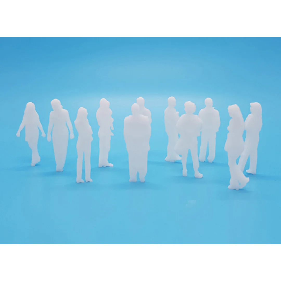 Weekend-2 miniature human silhouette figures displayed together for architectural models at 1:50 scale.