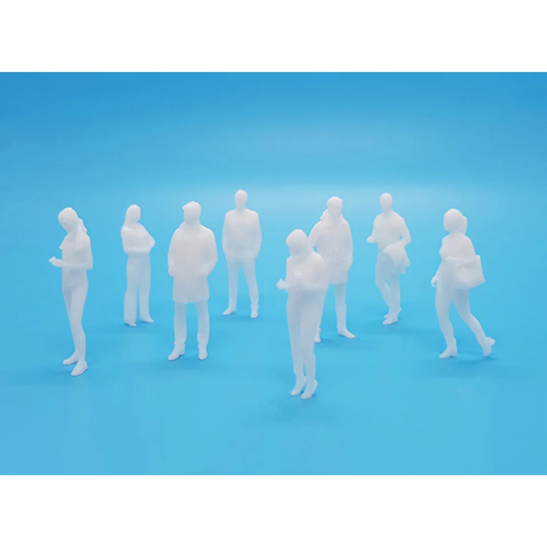 Business-1 miniature human figures displayed together for architectural models at 1:50 scale.
