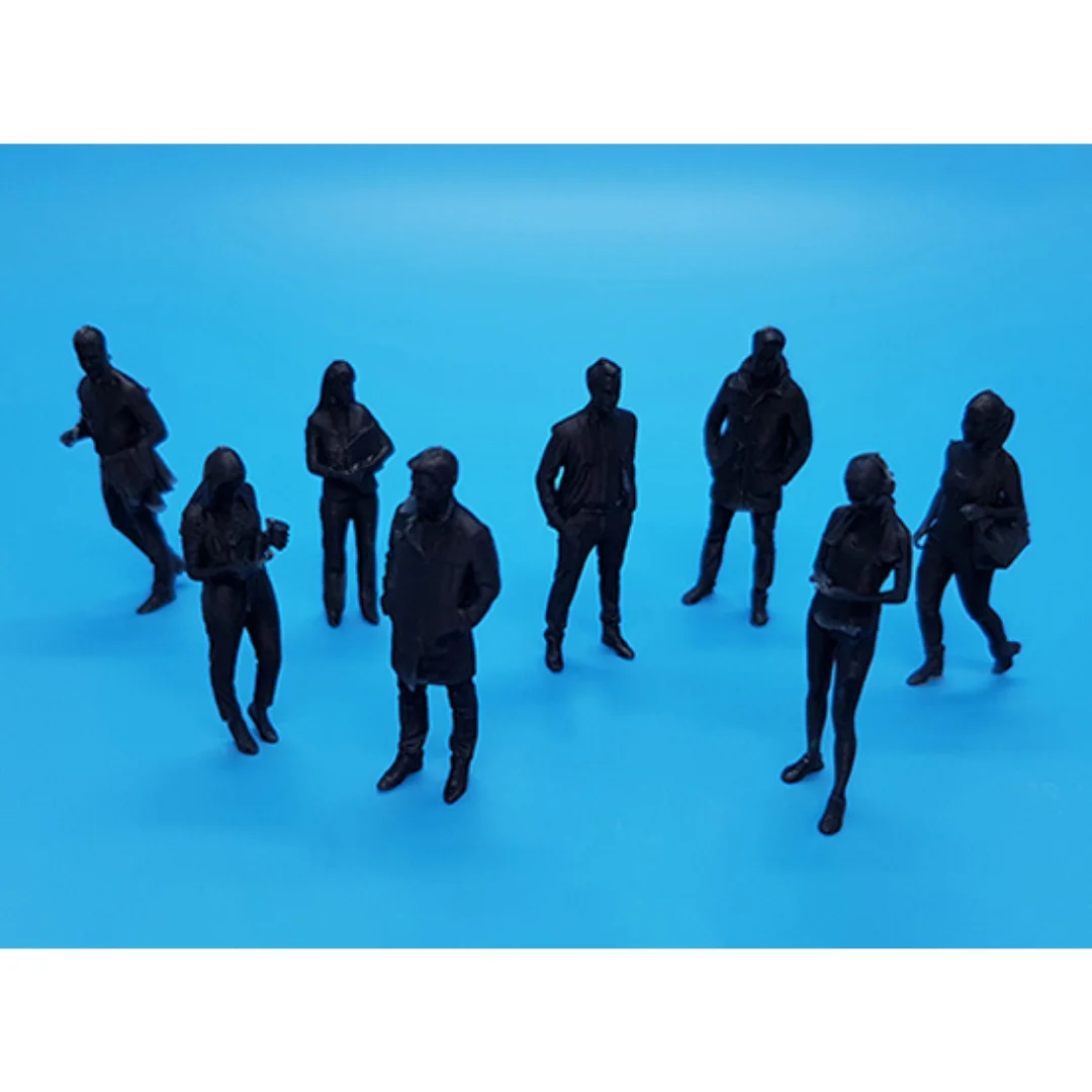 Business-1 miniature human figures displayed together for architectural models at 1:50 scale.