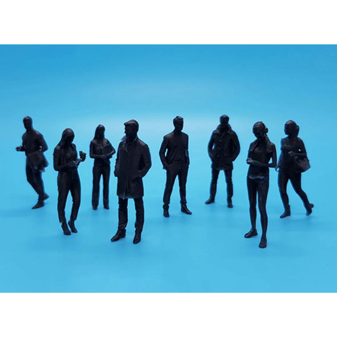 Business-1 miniature human figures displayed together for architectural models at 1:50 scale.
