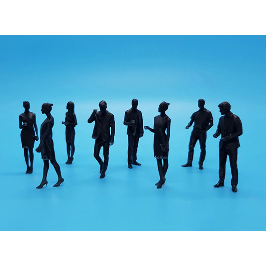 Business-2 miniature human figures displayed together for architectural models at 1:50 scale.