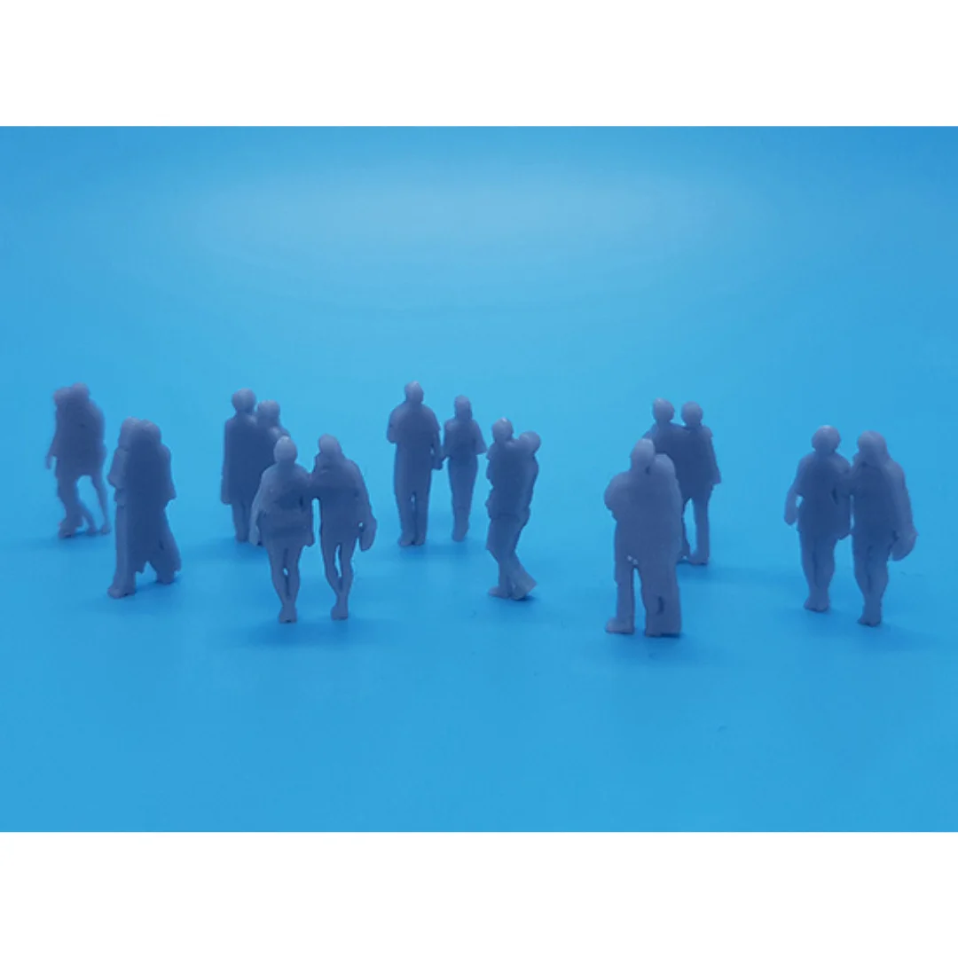 Weekend-1 miniature human figures displayed together for architectural models at 1:100 scale.