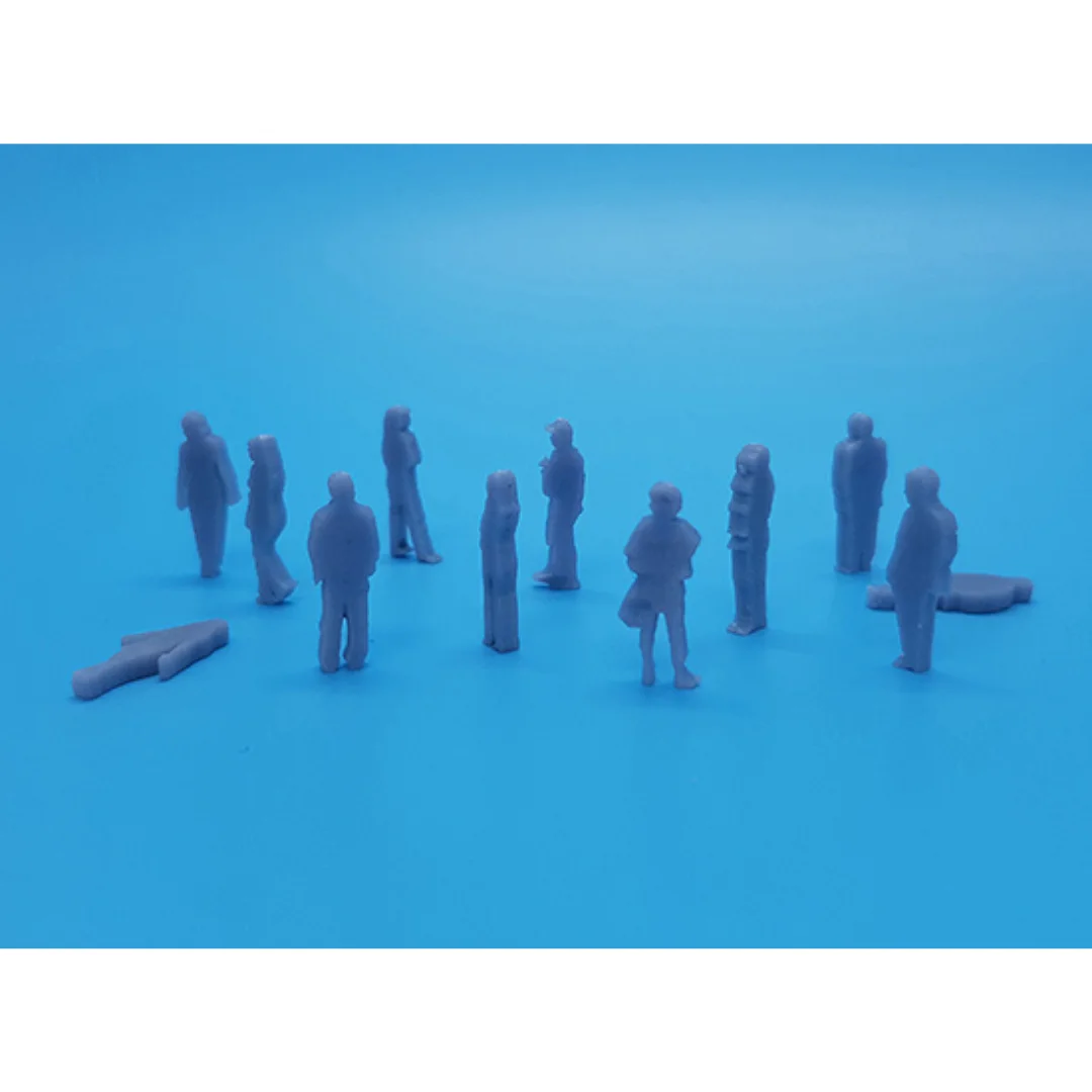 Weekend-2 miniature human figures displayed together for architectural models at 1:100 scale.