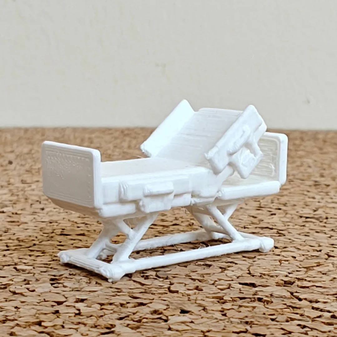 Advanced Hospital Bed miniature model at 1:50 scale.