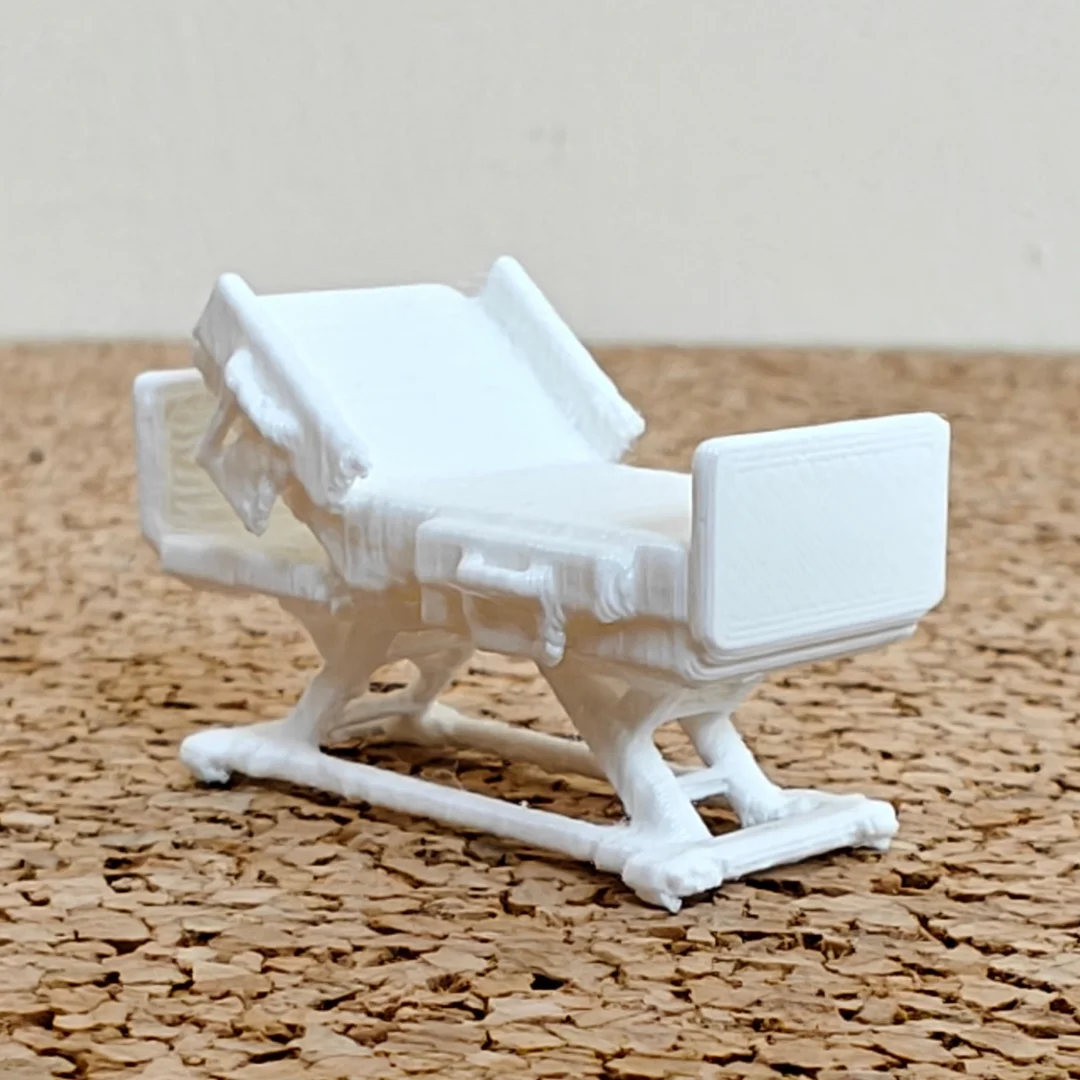 Advanced Hospital Bed miniature model at 1:50 scale.
