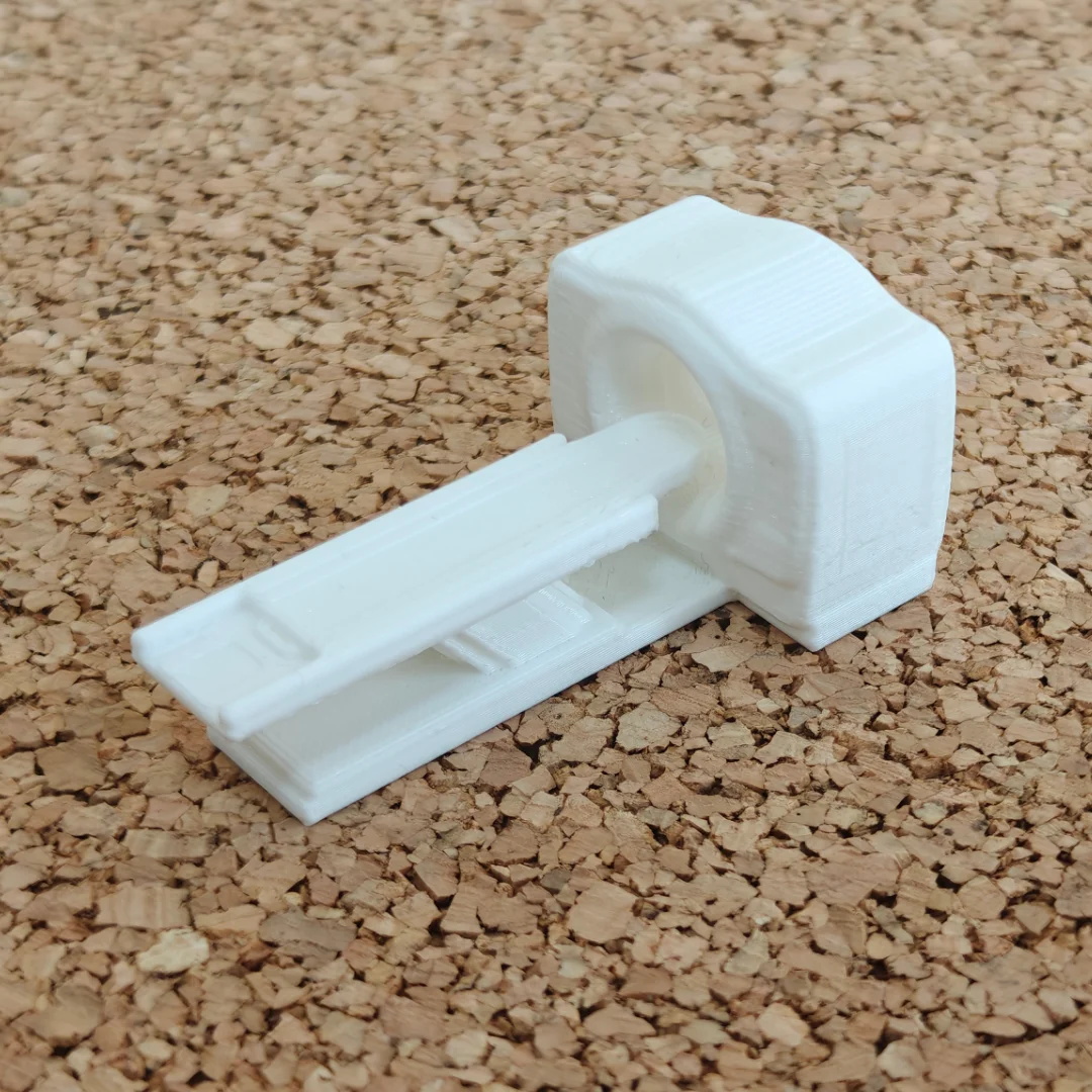 MRI Scanner miniature model at 1:50 scale.