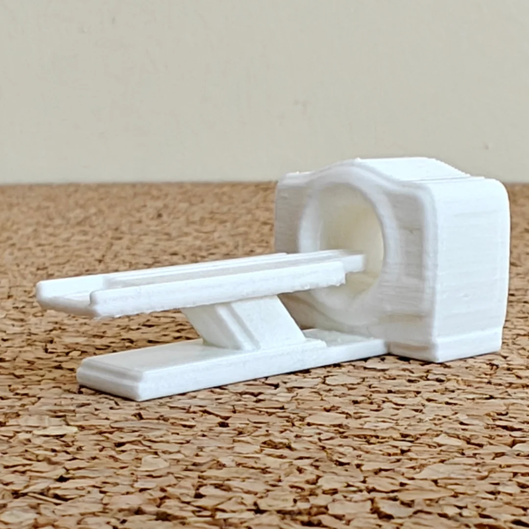 MRI Scanner miniature model at 1:50 scale.