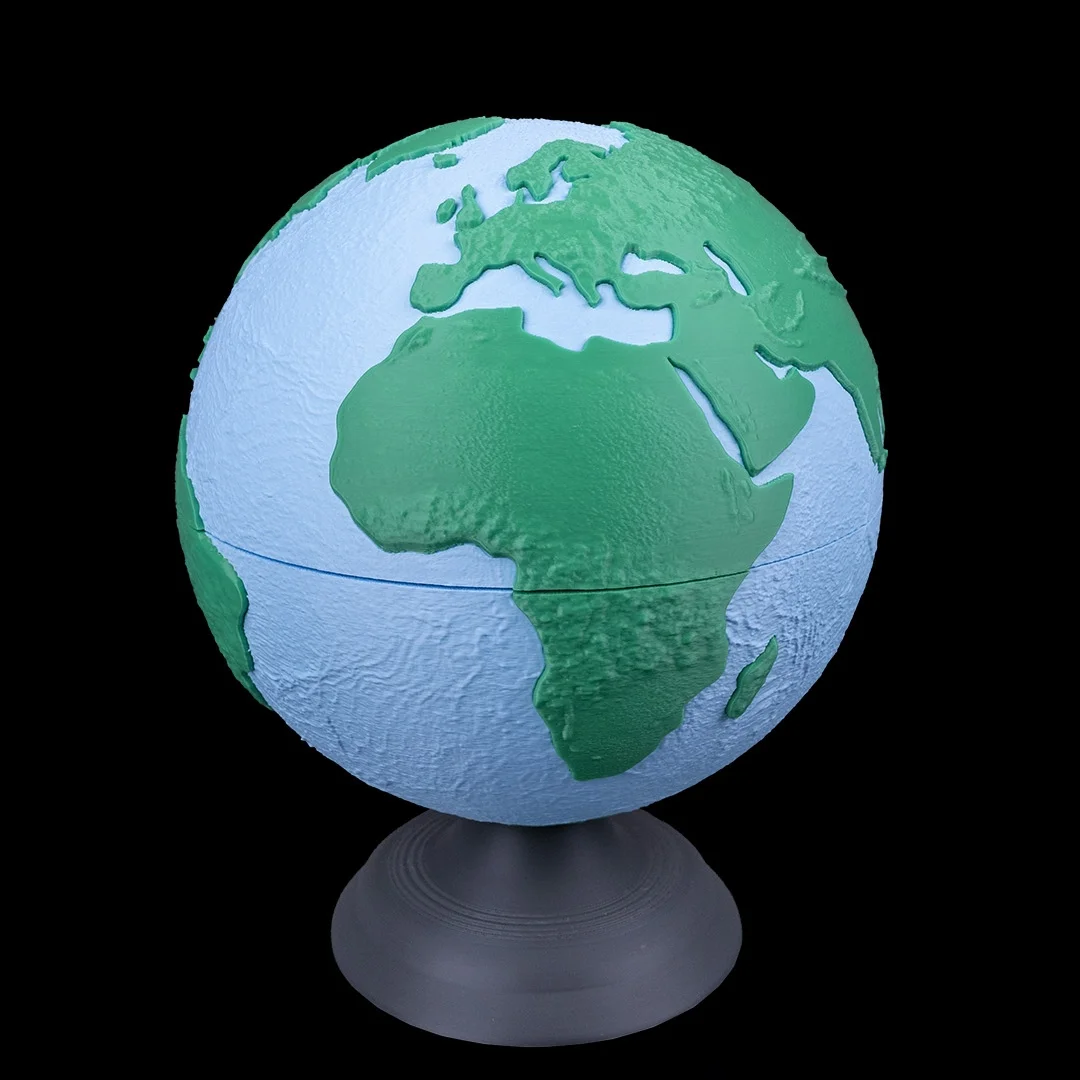 Earth globe model showing Europe and Africa.