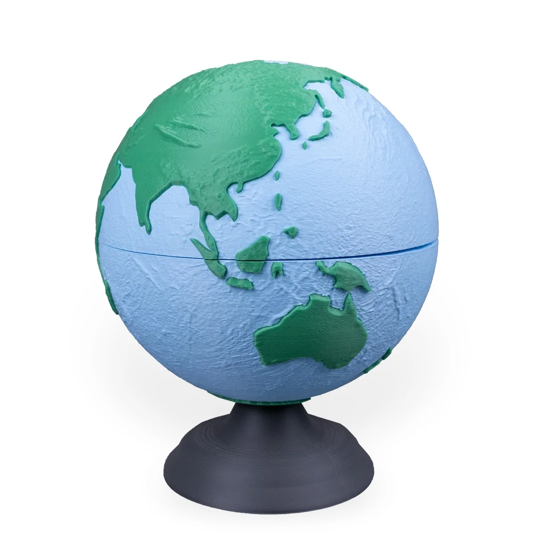 Earth globe model showing Southeast Asia and Australia.