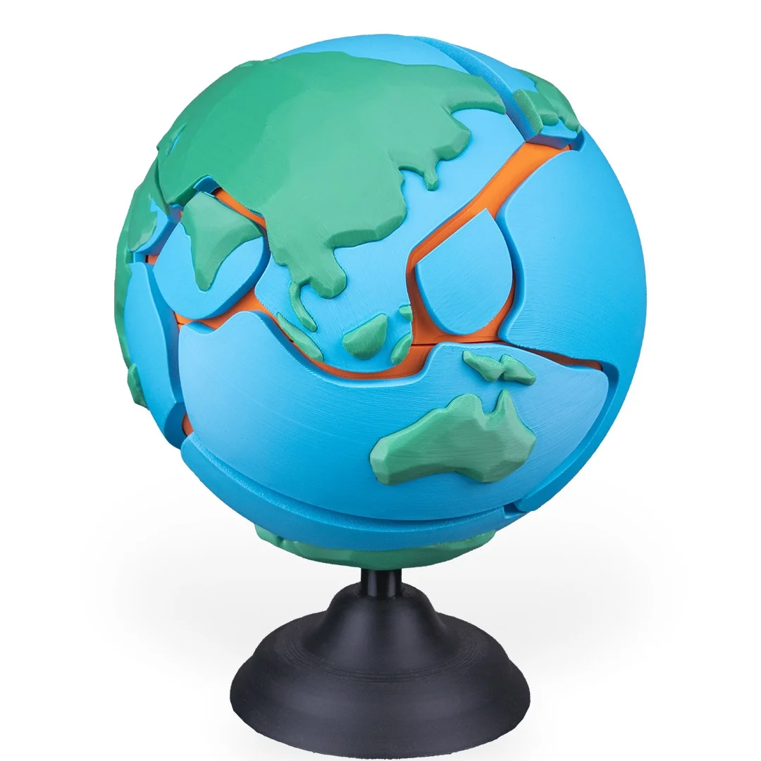 Earth globe puzzle viewed from Asia and Australia.
