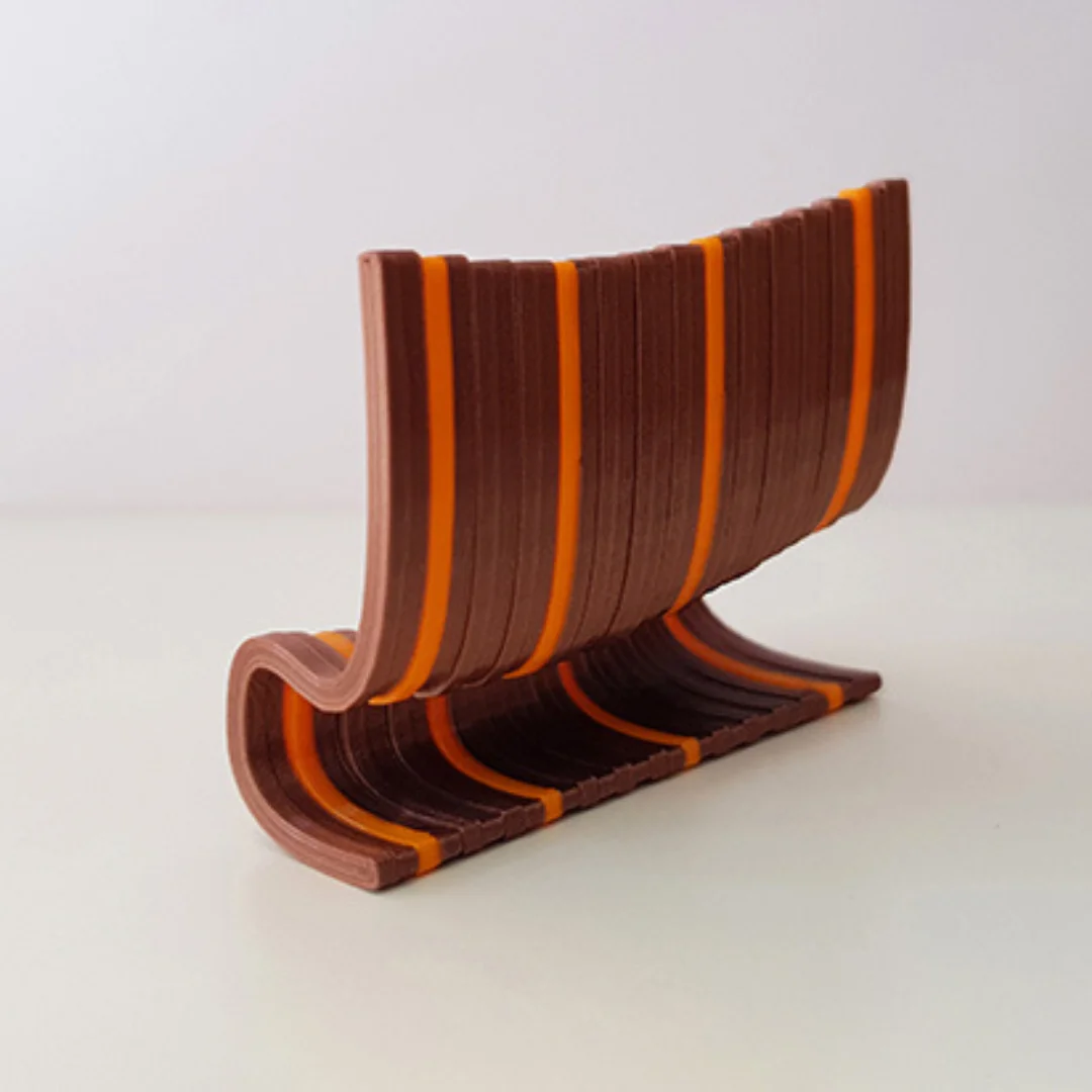 Organic Sofa Small miniature model viewed from behind at 1:50 scale.
