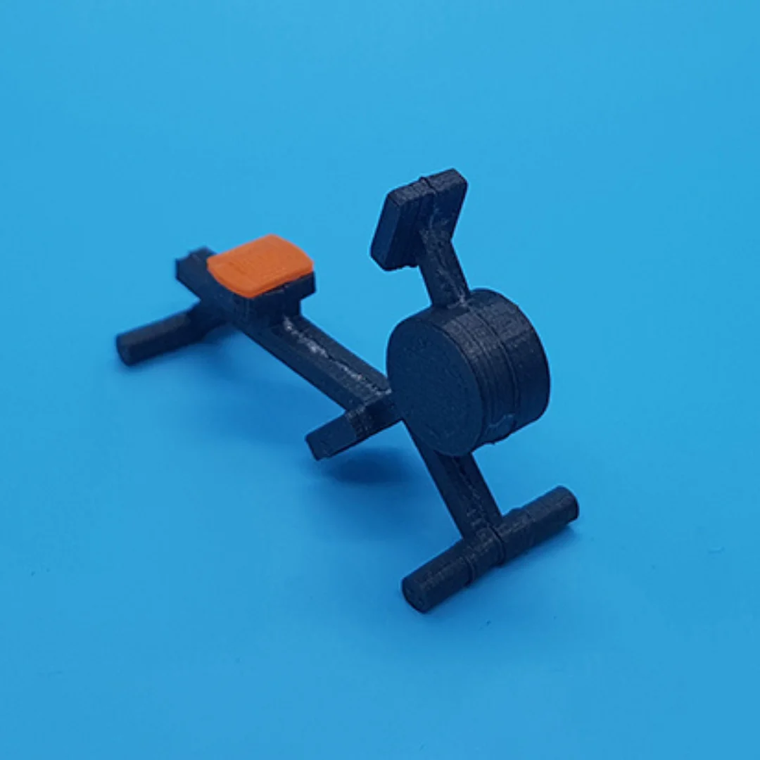 Exercise machine miniature model at 1:50 scale.