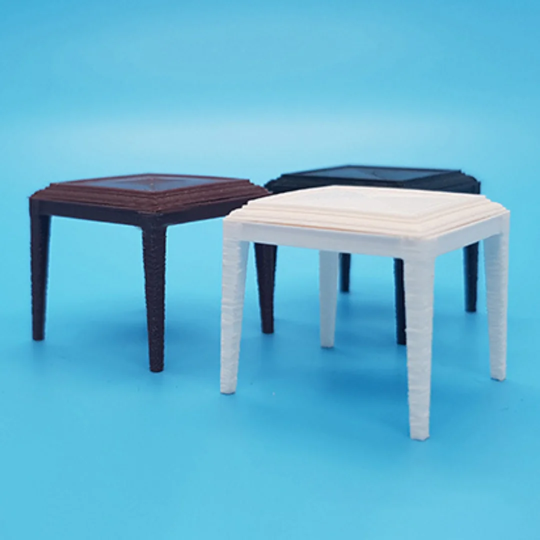 Crown Coffee Table miniature models displayed together at 1:20 scale.