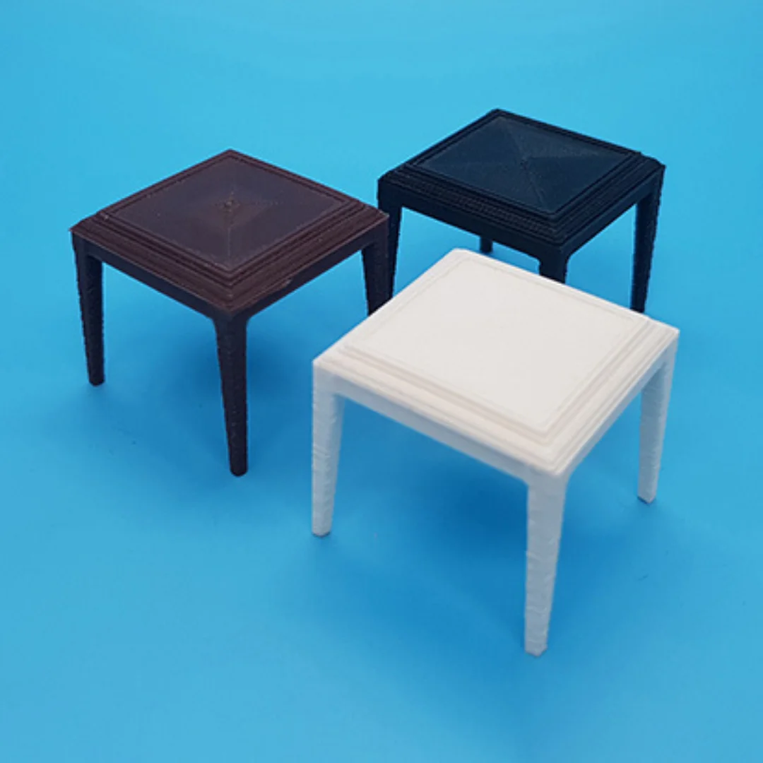 Crown Coffee Table miniature models displayed together at 1:20 scale.