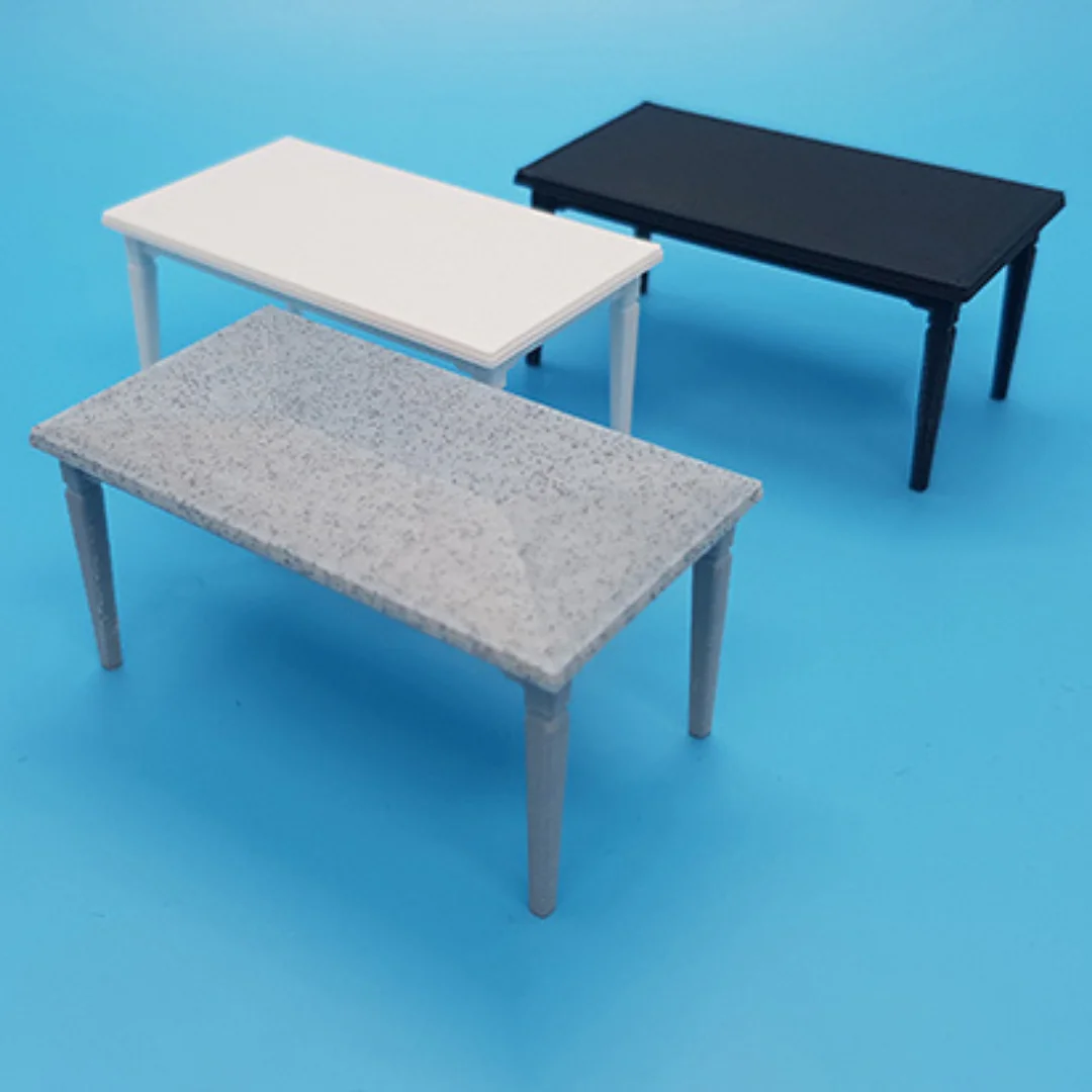 Desert Coffee Table Large miniature models displayed together at 1:20 scale.