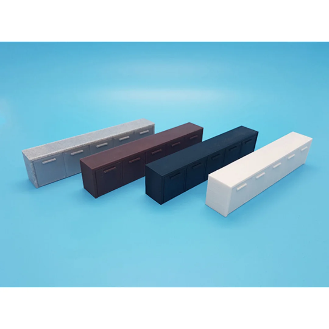 Eco-Design TV Table miniature models displayed together at 1:20 scale.