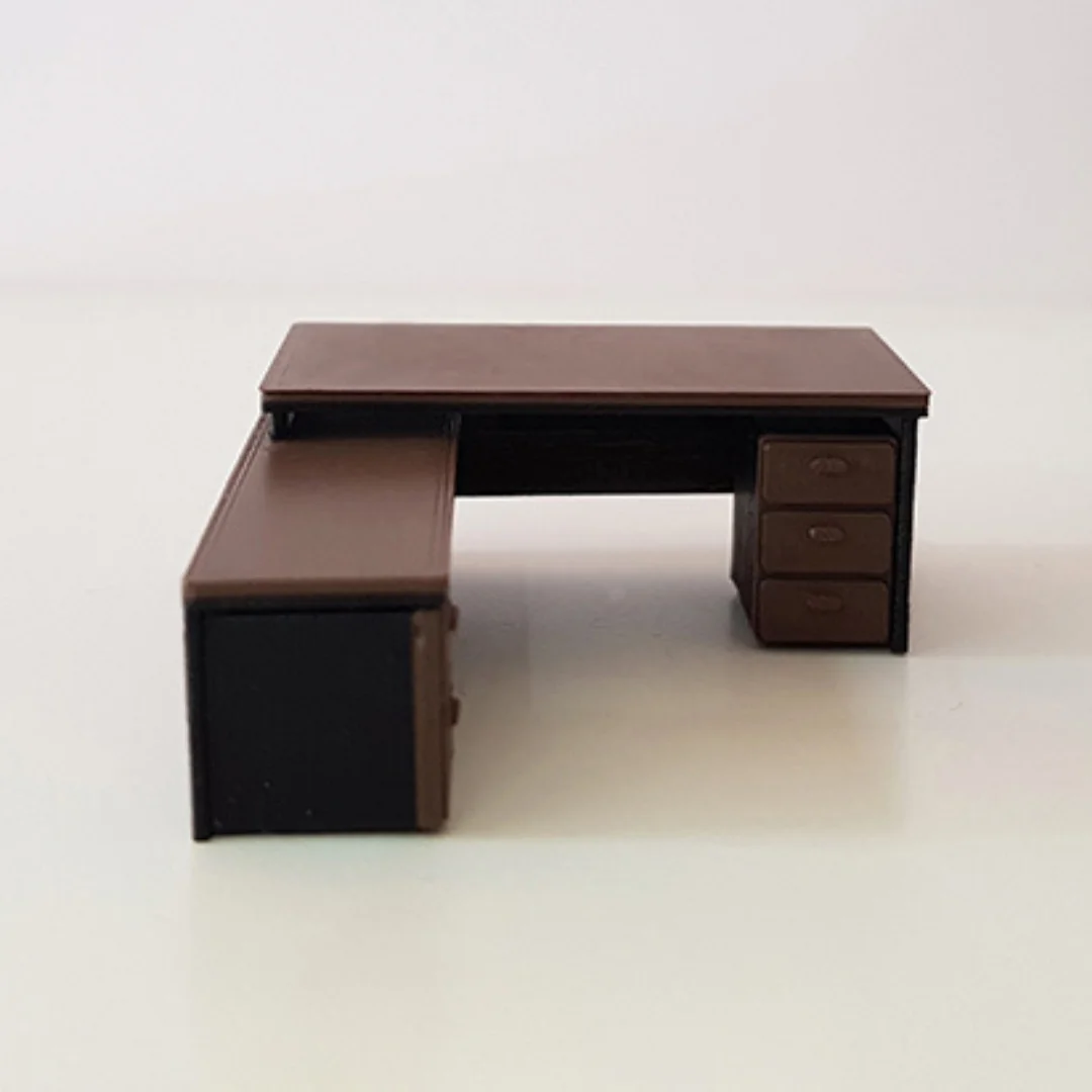 Executive Corner Desk miniature model at 1:50 scale.