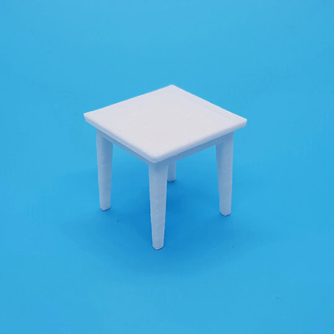 Classic Square Dining Table miniature model at 1:50 scale.