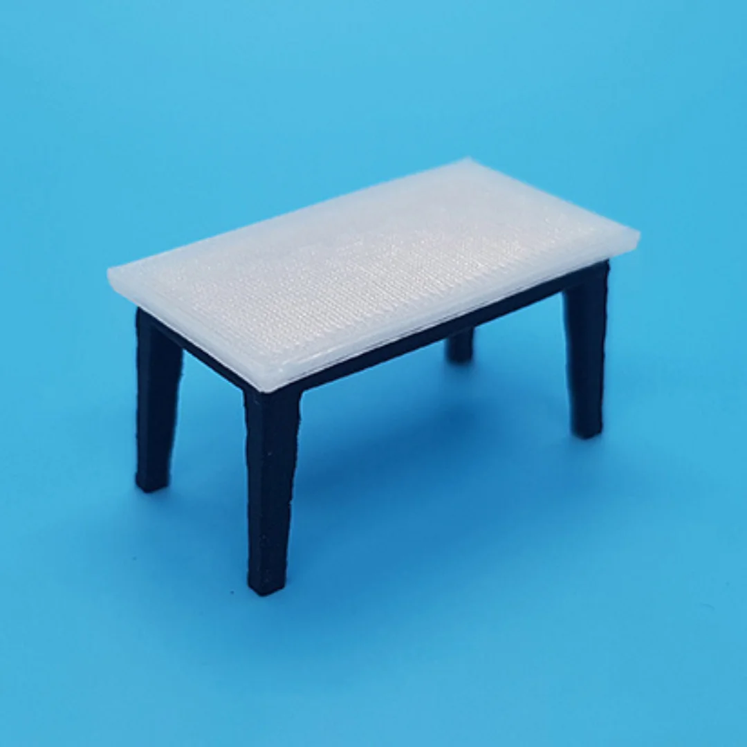 Classic Rectangular Dining Table miniature model at 1:50 scale.