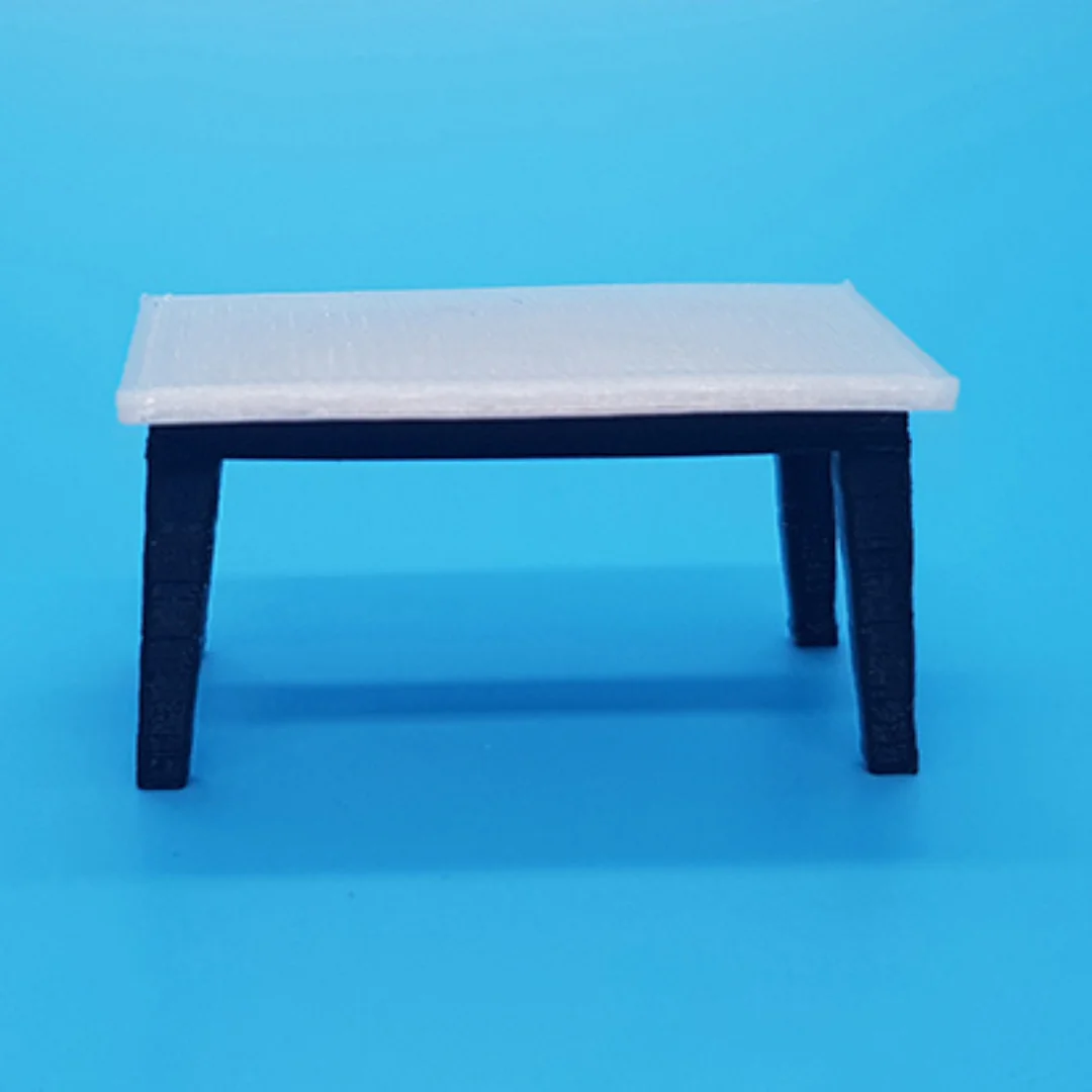 Classic Rectangular Dining Table miniature model at 1:50 scale.