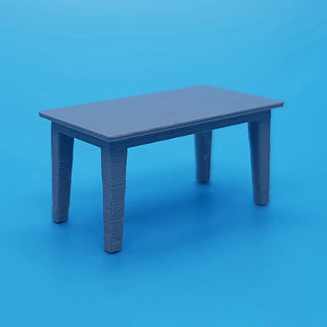 Classic Rectangular Dining Table miniature model at 1:50 scale.