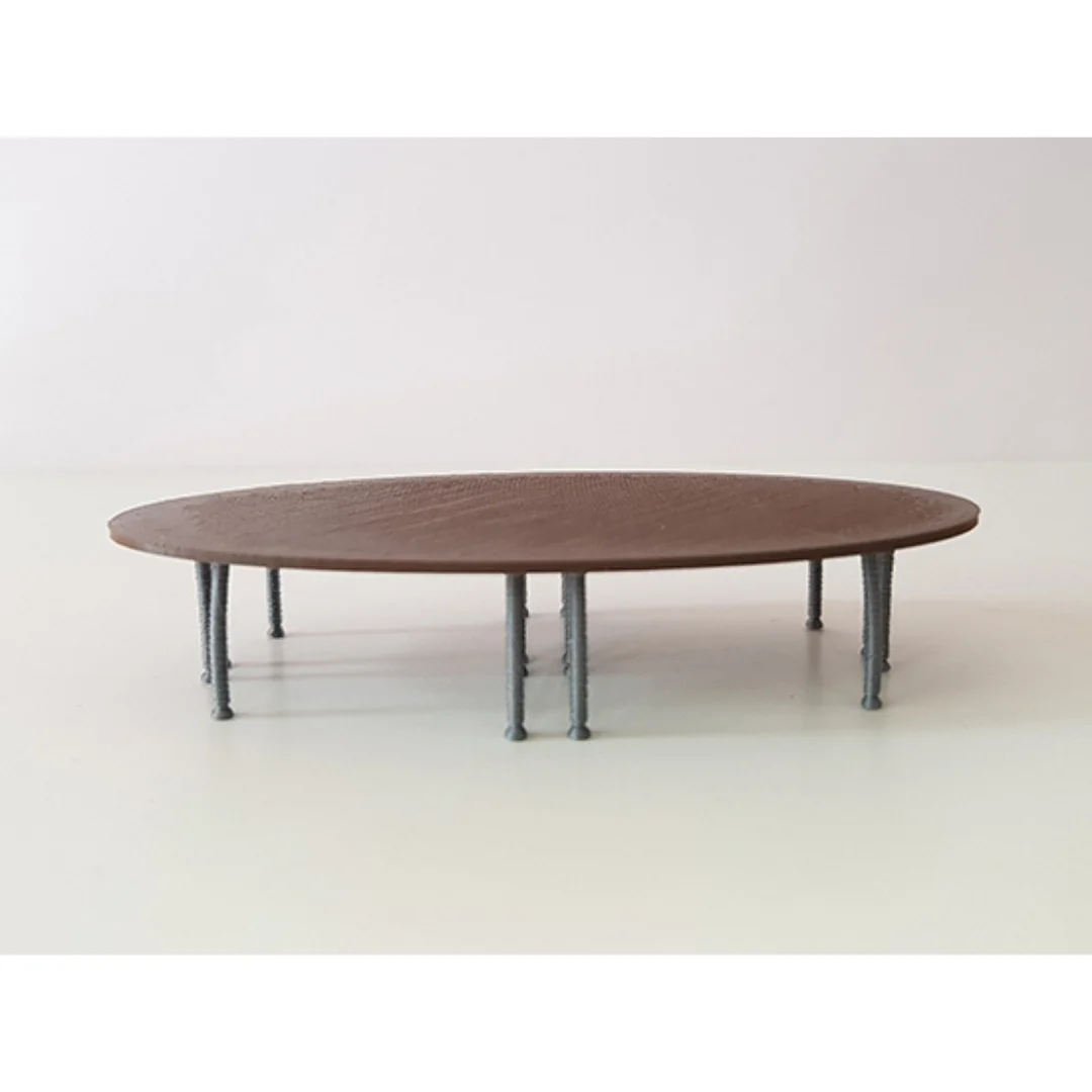 Oval Meeting Table miniature model at 1:50 scale.