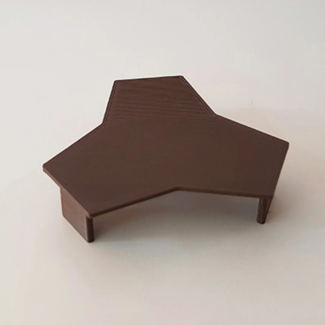 Three-Desk Office Workstation miniature model at 1:50 scale.